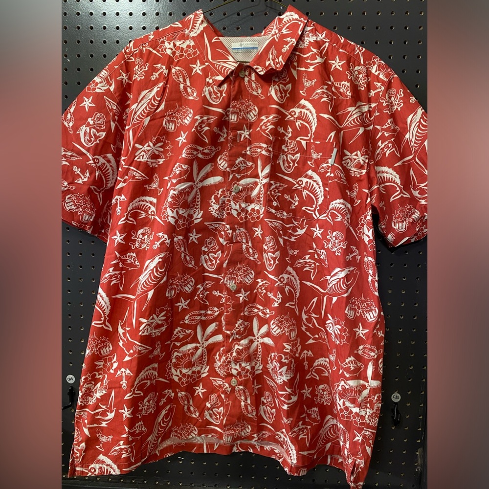 Columbia PFG nautical button up men’s shirt size XL used